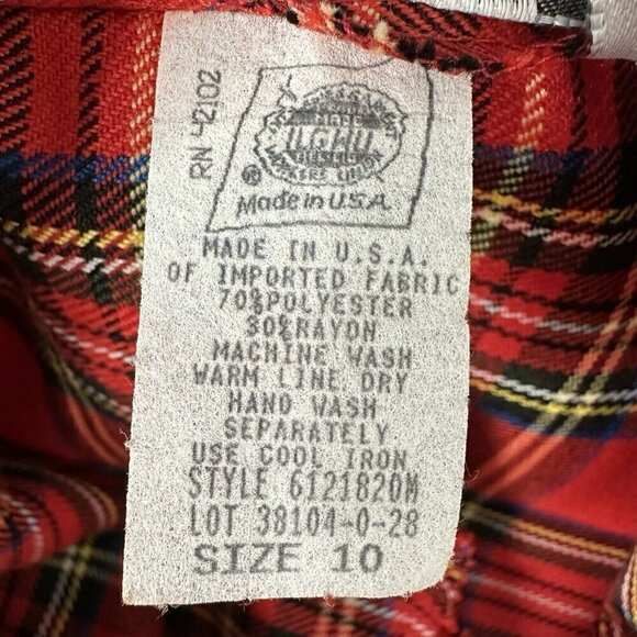 Michele Tartan Plaid Pleated Shorts Womens Size 10 Red NOS Vintage Preppy New - Picture 2 of 16